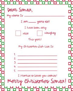 Free Dear Santa Letter Printables!