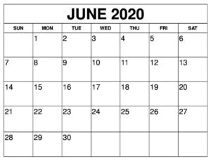 Free June 2020 Calendar Printable | 12 Month Printable Calendar