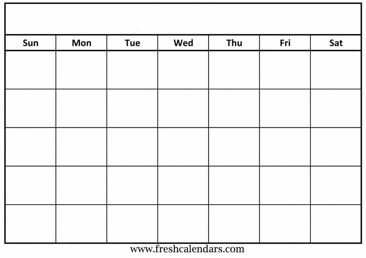 Blank Calendar Template Printable