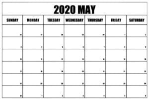Free Printable May 2020 Calendar | Monthly Calendar Template