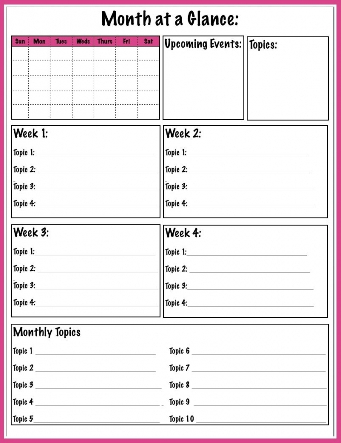 Month At A Glance Free Printable Month At A Glance Free Printable