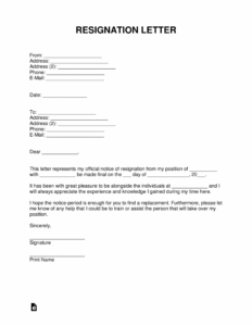 Free Resignation Letters | Templates &amp; Samples - Pdf | Word