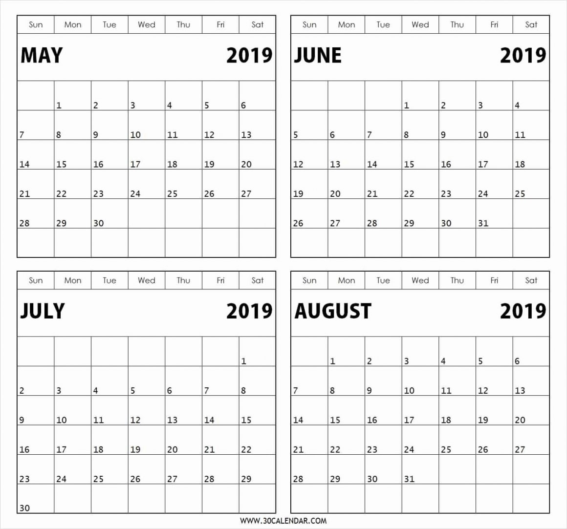Free Three Month Printable Calendar Pages - Calendar