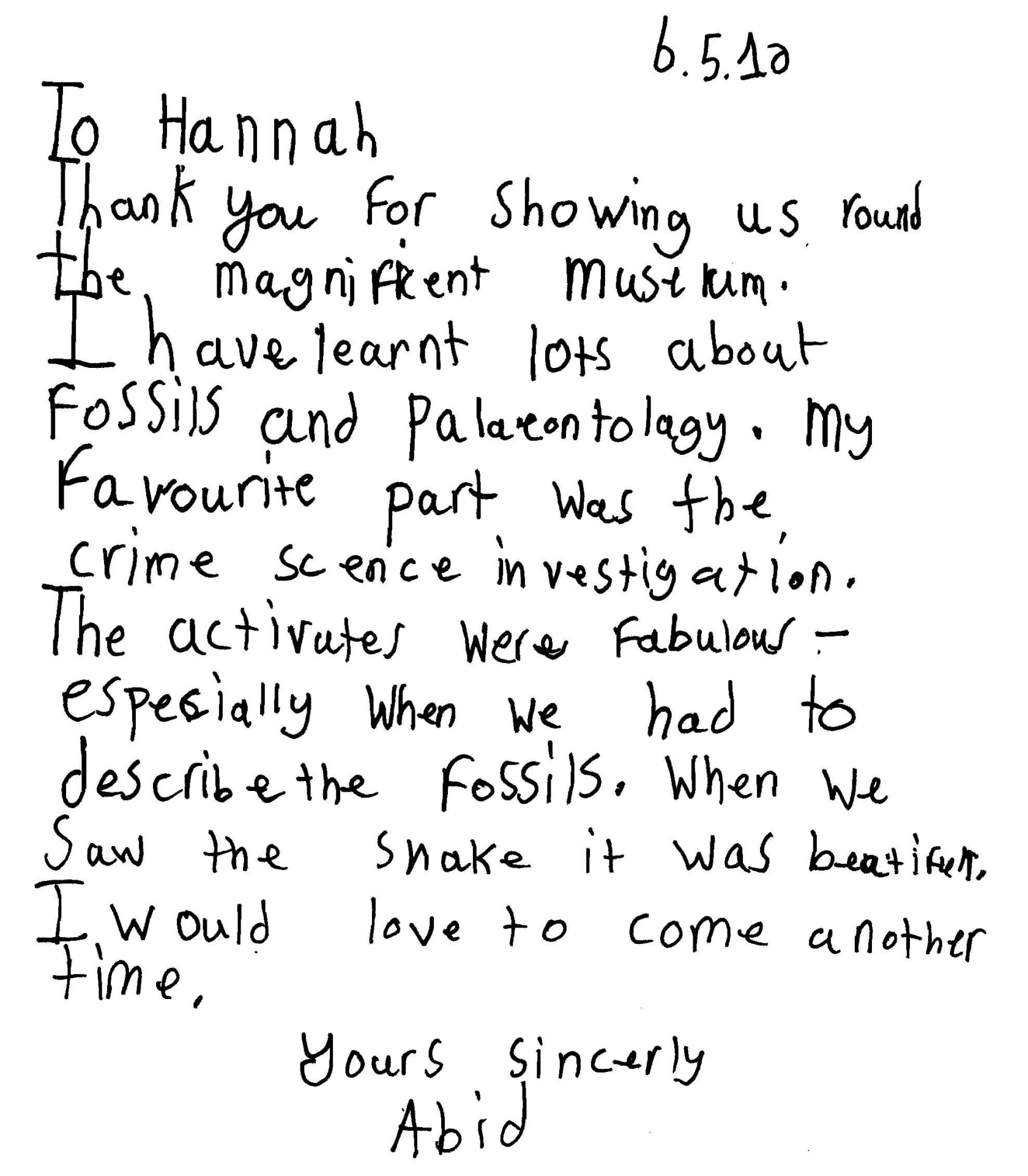 Friendly Letter Example For Kids