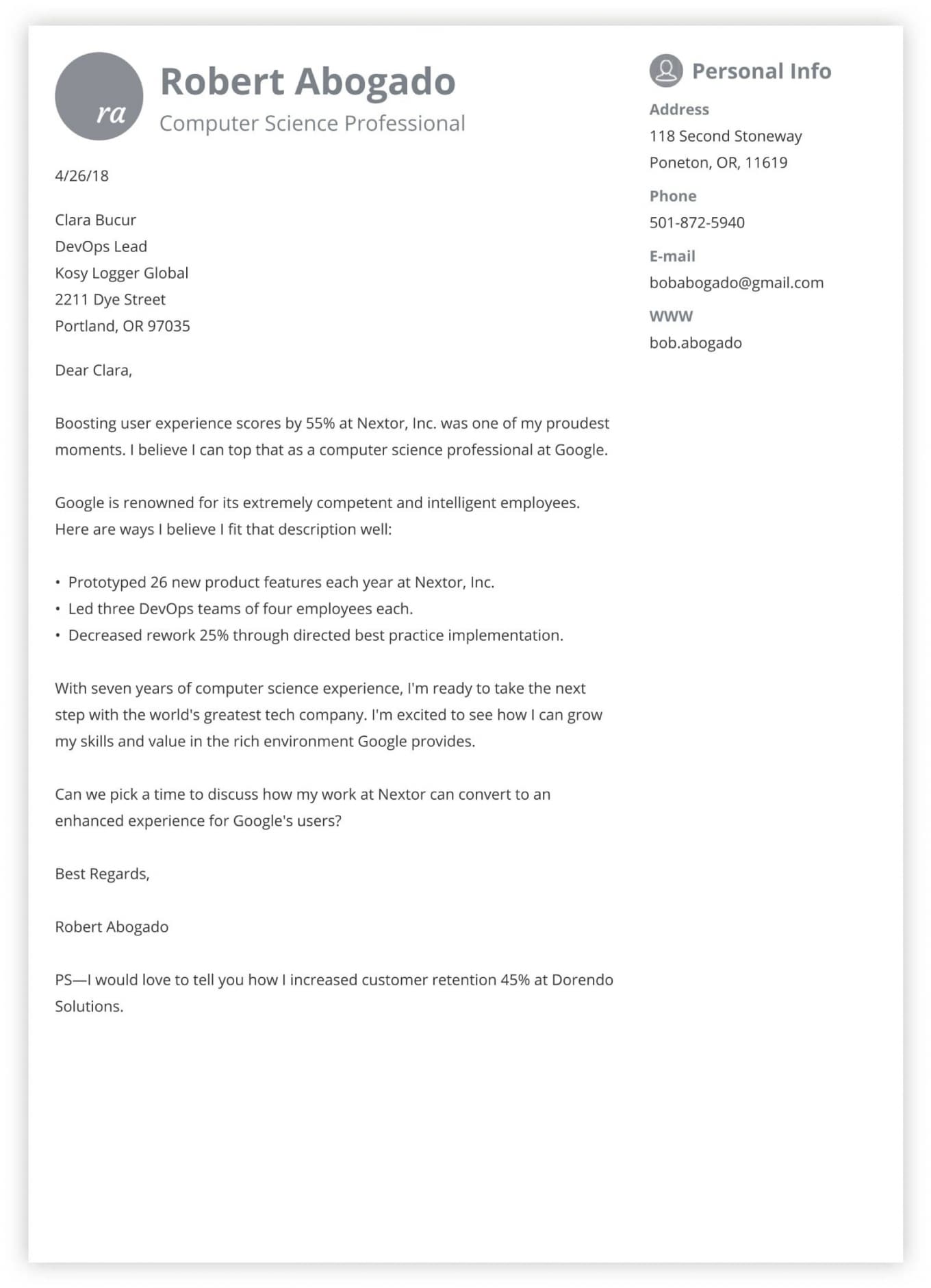 Cover Page For Resume Examples