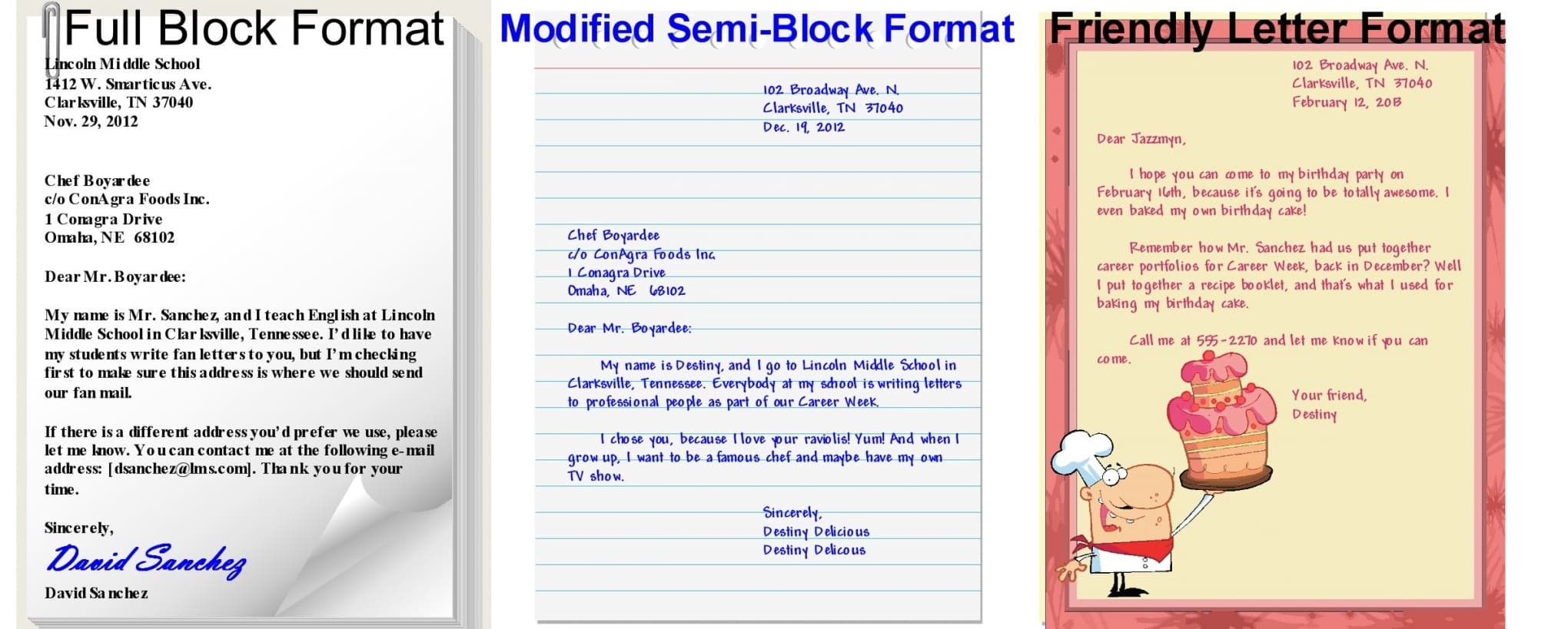 Friendly Letter Example For Kids