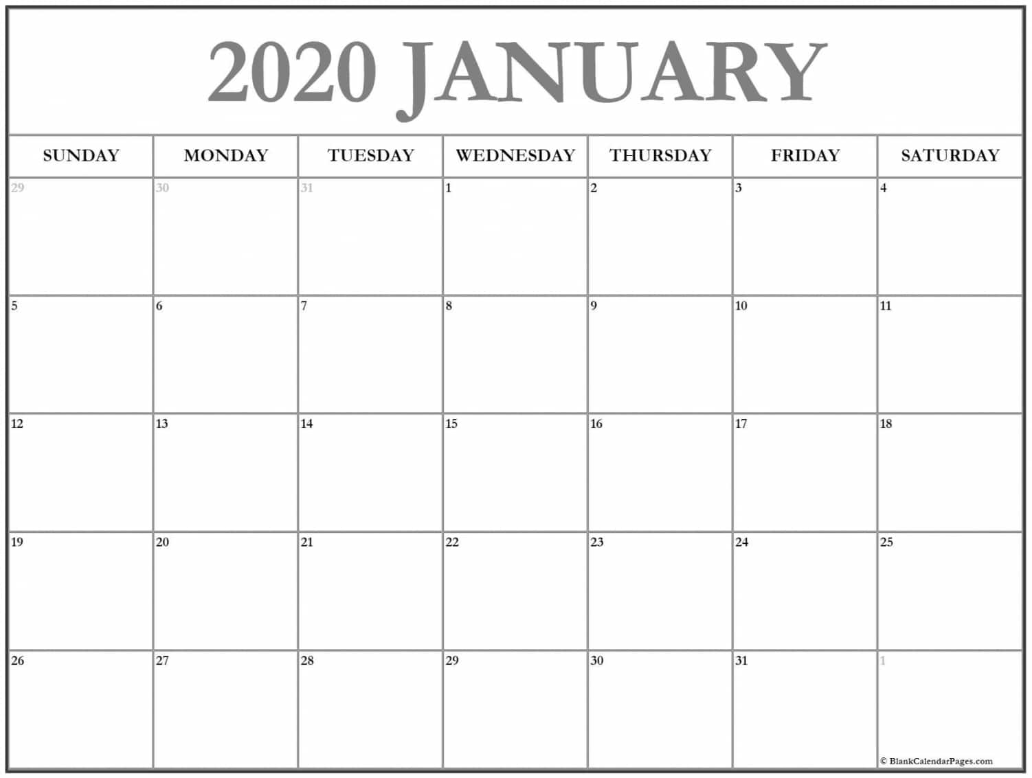 Printable Calendar Pages 2020