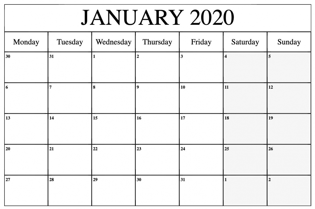 2020 Printable Calendar Word 2020 Printable Calendar Word
