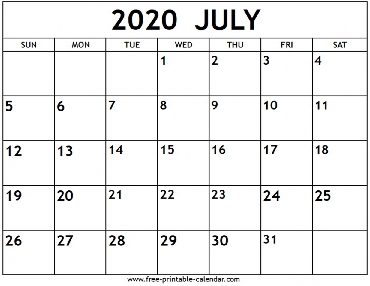 2020 August Calendar Printable 2020 August Calendar Printable