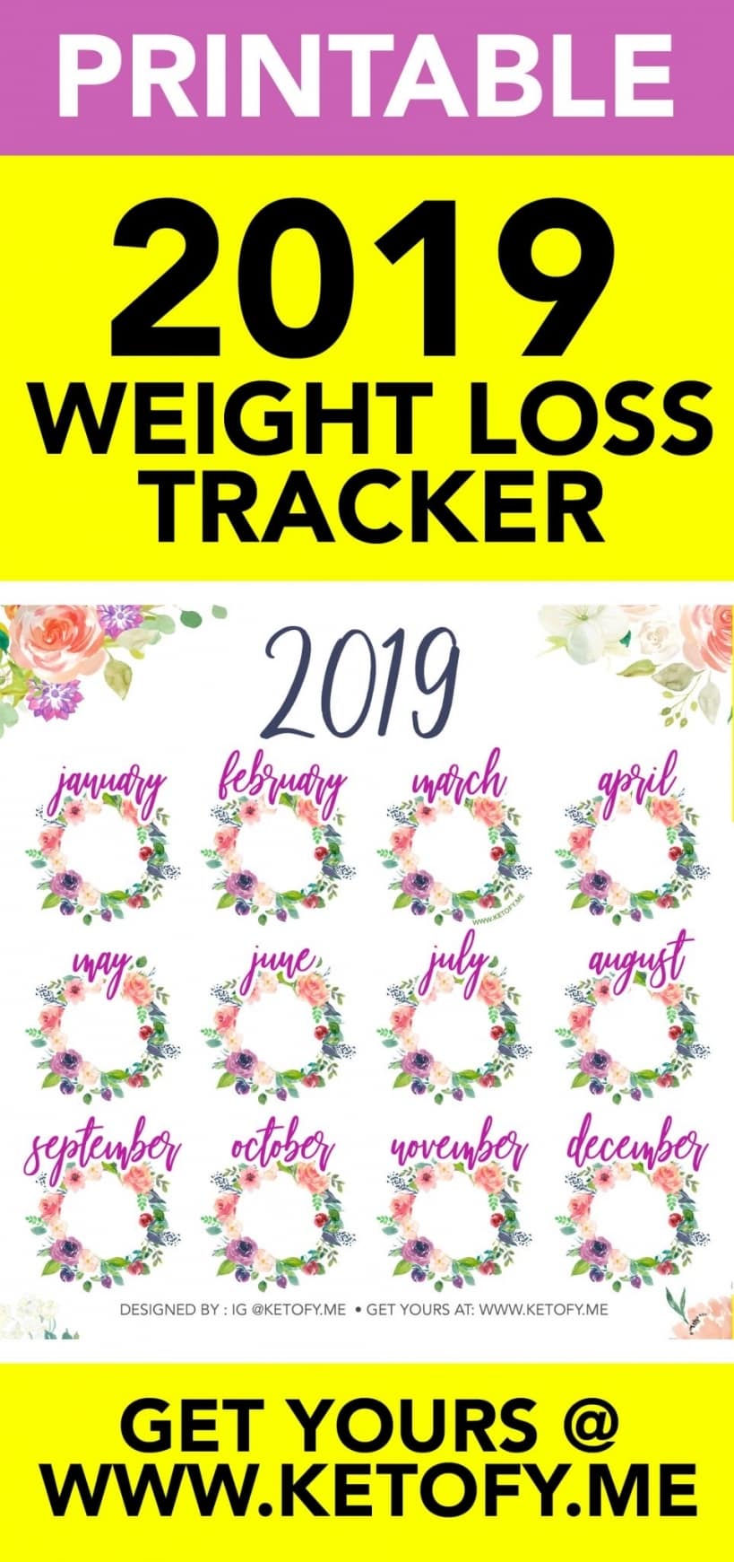 Weight Loss Monthly Calendar
