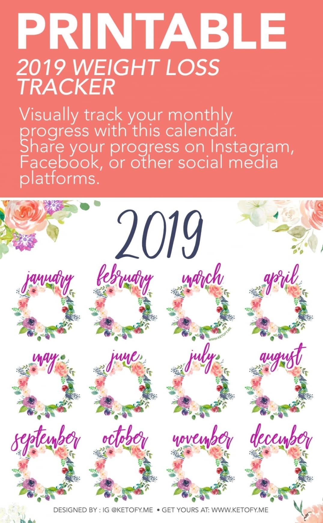 Weight Loss Monthly Calendar