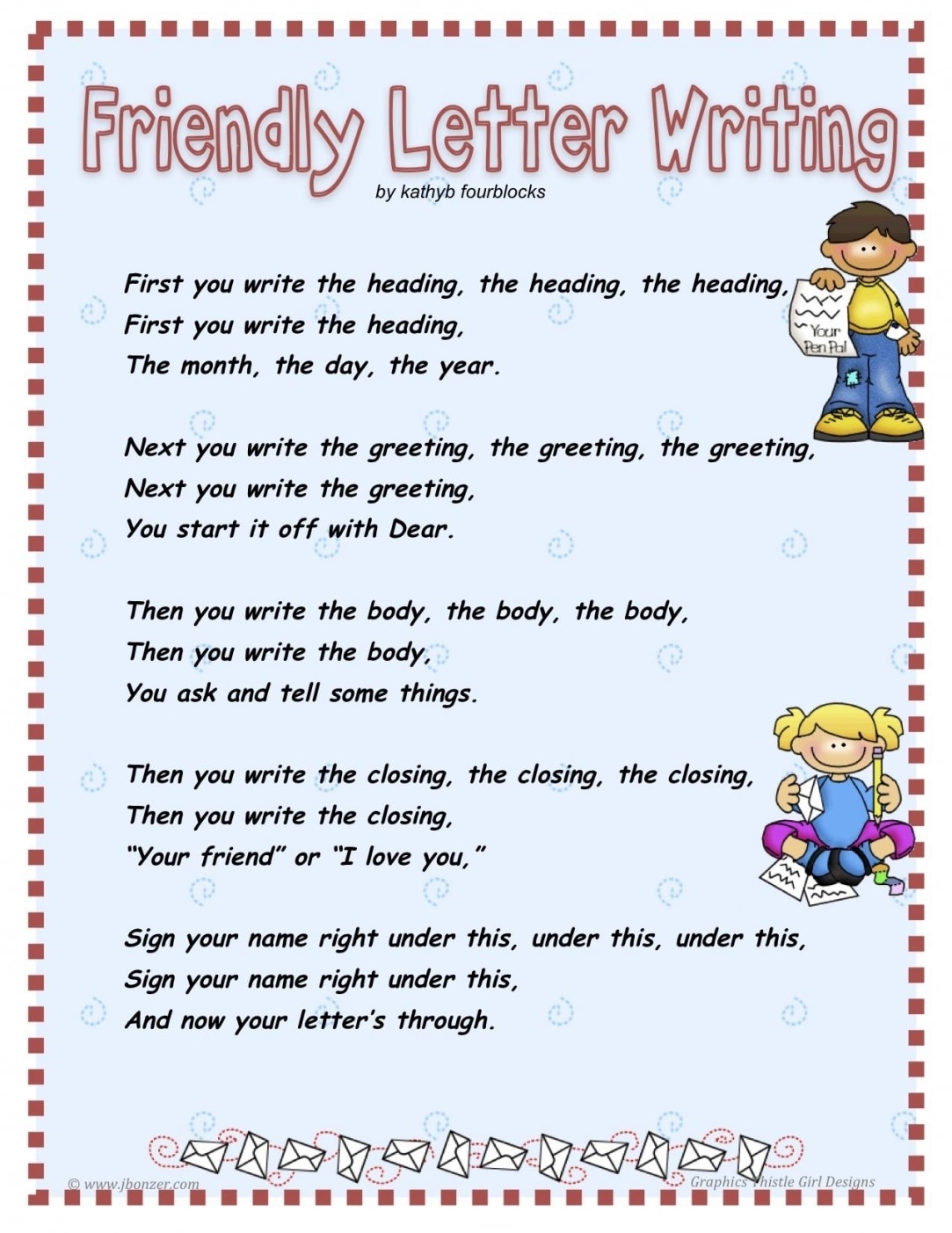 Friendly Letter Example For Kids