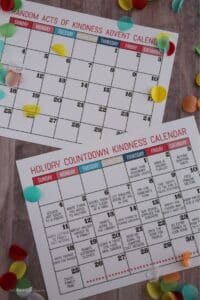 Kindness Christmas Countdown Calendar Printable From 30Daysblog
