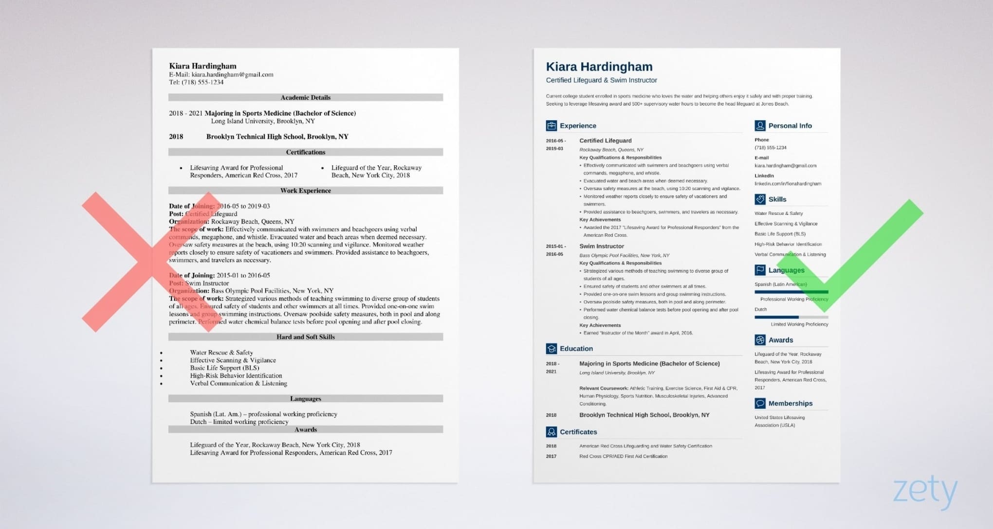 Lifeguard Resume Example
