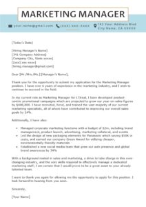Marketing Manager Cover Letter Sample | Resume Genius