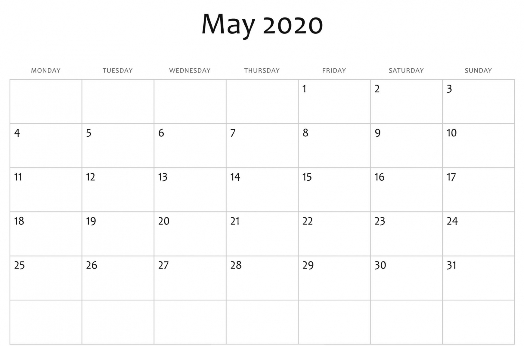2020 Word Printable Calendar 2020 Word Printable Calendar