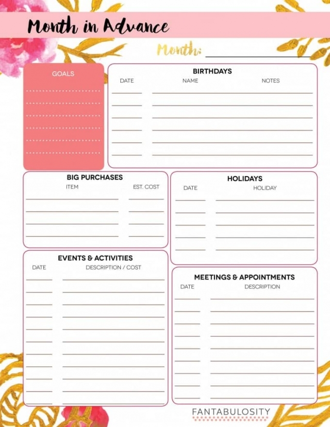 Month At A Glance Free Printable Month At A Glance Free Printable