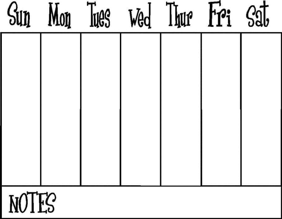 One Week Printable Calendar