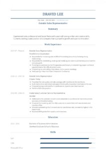 Outside Sales - Resume Samples And Templates | Visualcv