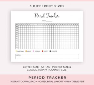 Period Tracker - Menstrual Cycle Tracker Printable