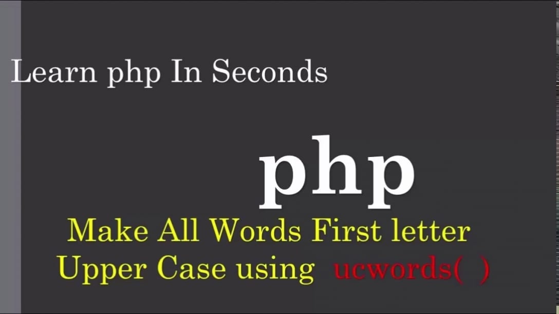 Capitalize First Letter Php