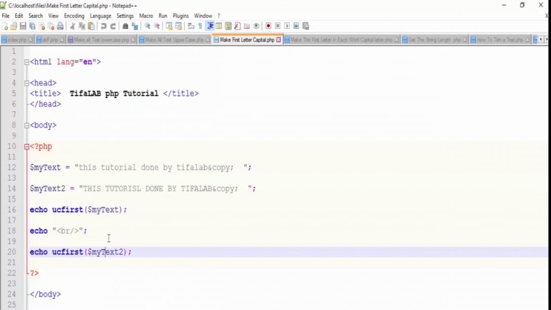 Capitalize First Letter Php