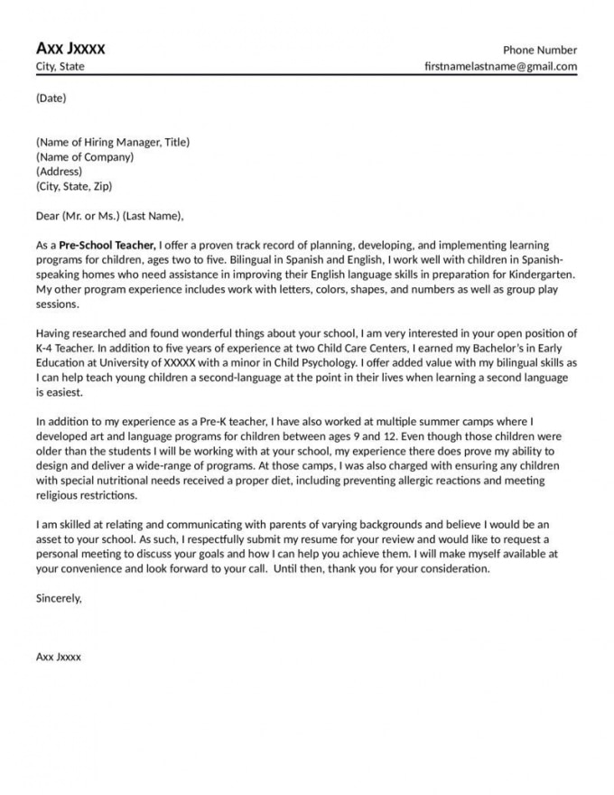 Cover Letter In Spanish