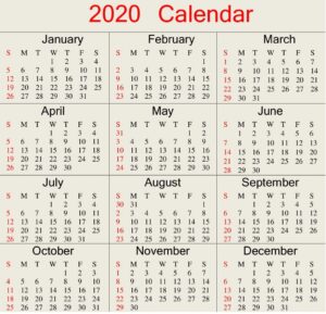 Printable 2020 Calendar Word Document - Latest Printable
