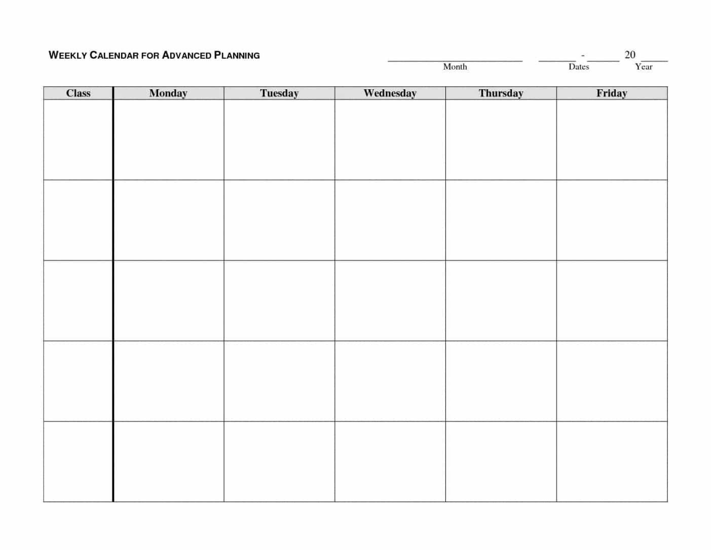 Week At A Glance Printable Calendar
