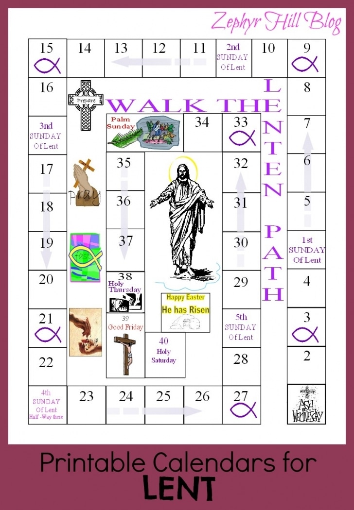 Lent Calendar For Kids 2020
