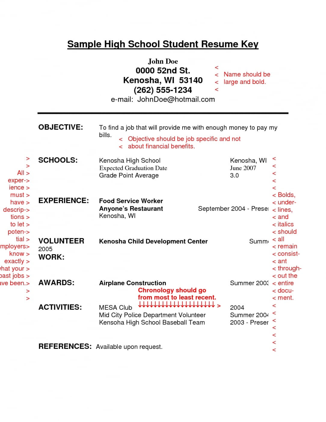 Resume Examples For High School Students | High School