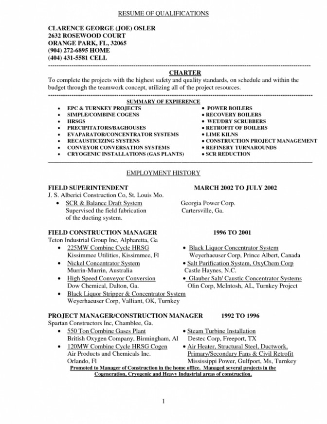 Resume Summary Of Qualifications Sample | Sample Resume