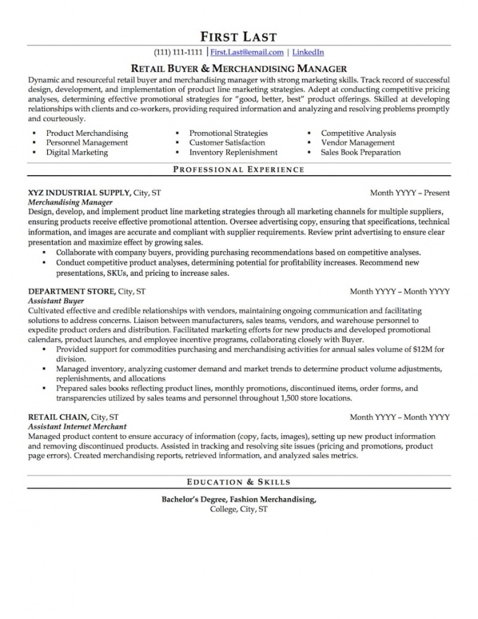 Resume Examples Retail