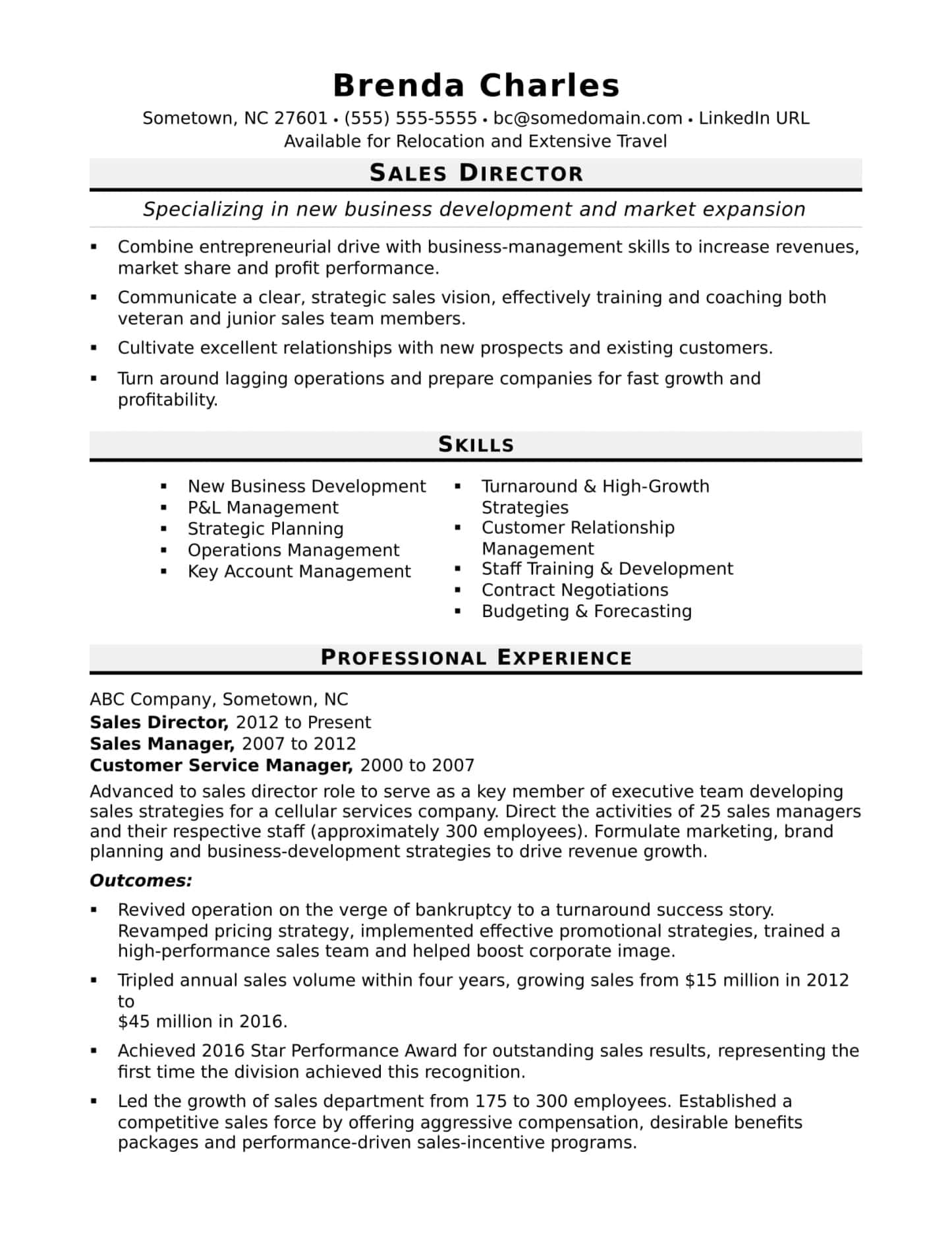 Director Resume Examples