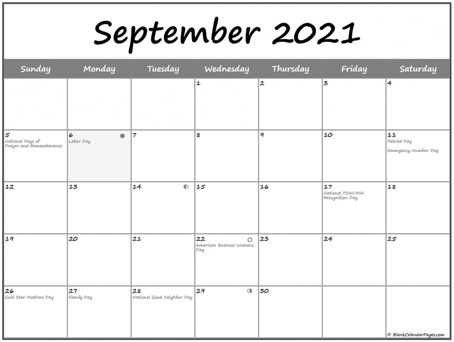 Moon Phases September 2021
