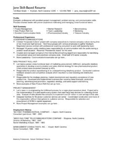 Skill Based Resume Examples | Professional Skills Sample