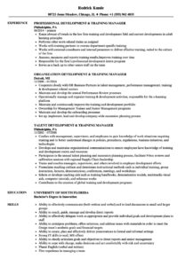 Training Manager &amp; Development Manager Resume Samples