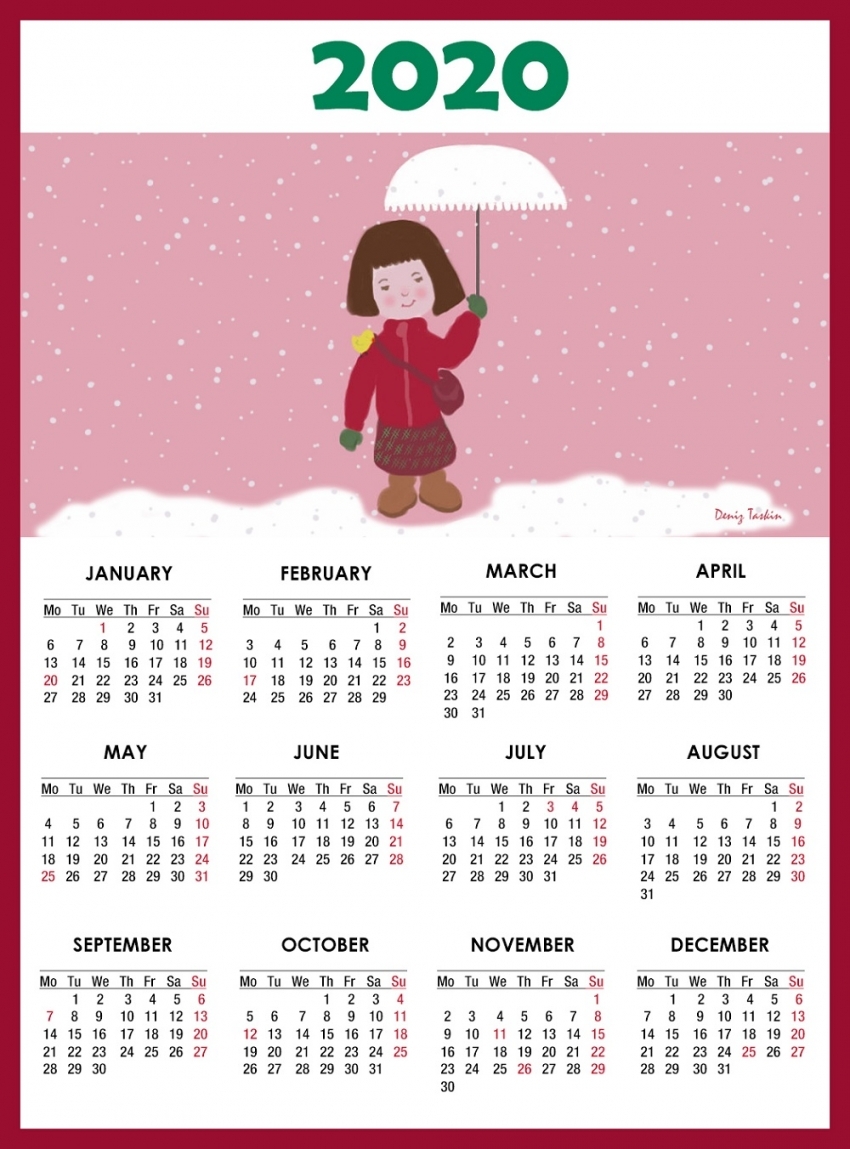 Printable 2020 Universal Monthly Calendar Printable 2020 Universal Monthly Calendar