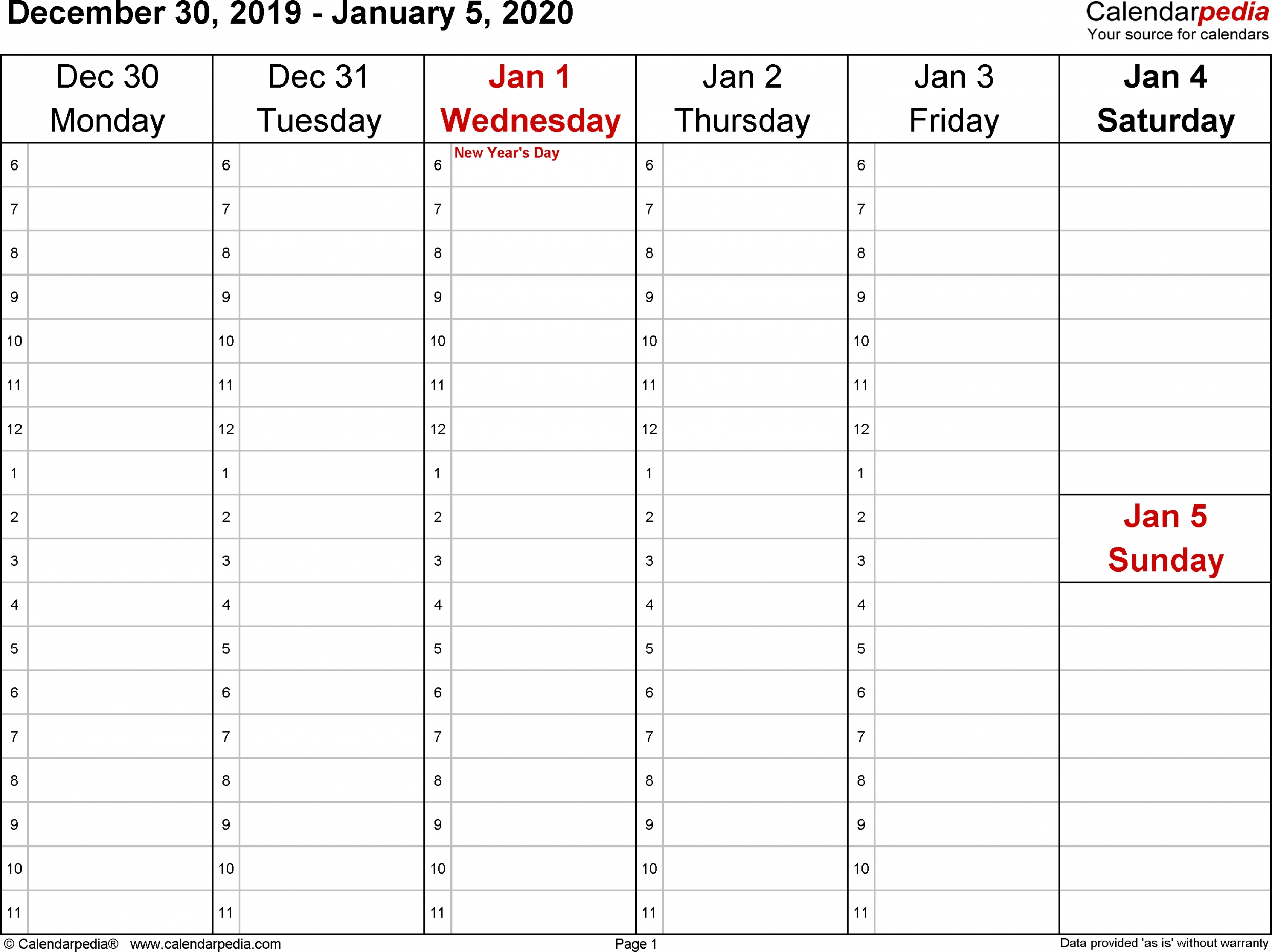 Weekly Calendars 2020 For Word - 12 Free Printable Templates