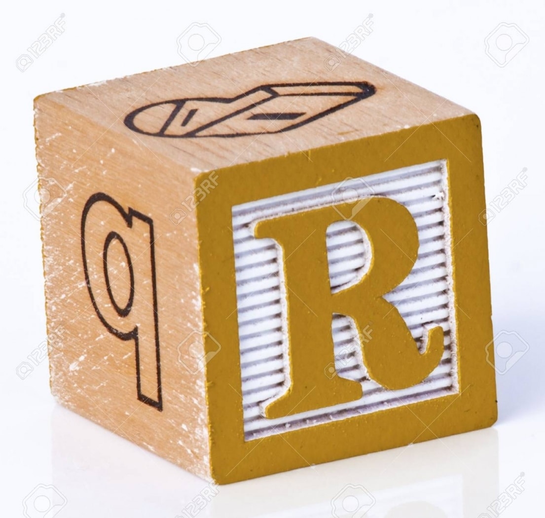 Wooden Block Letter R