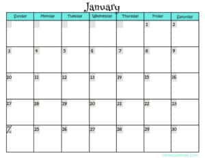 2016 Calendar - Free Printable