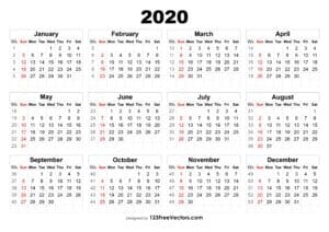 210+ 2020 Calendar Vectors | Download Free Vector Art