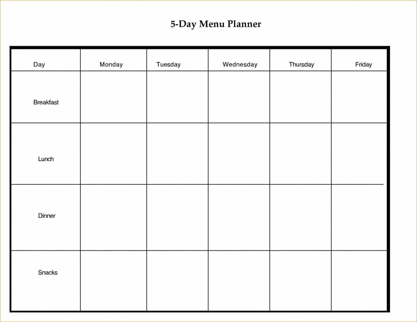 Blank Days Of The Week Calendar