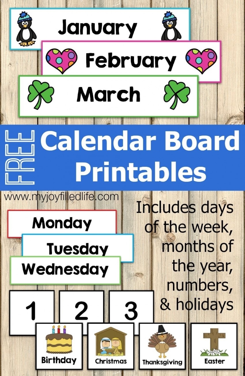 Preschool Calendar Printables