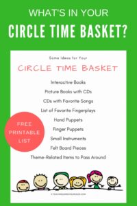 Free Circle Time Printable | Circle Time Songs, Toddler