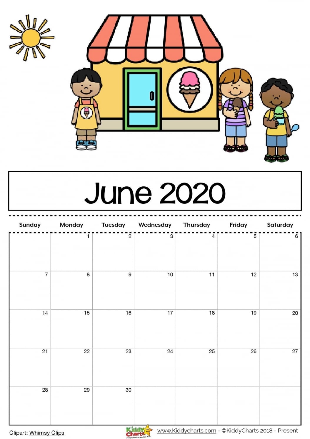 Printable Calendar For Kids 2020
