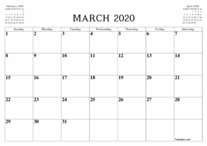 Free Printable Blank Monthly Calendar And Planner For March