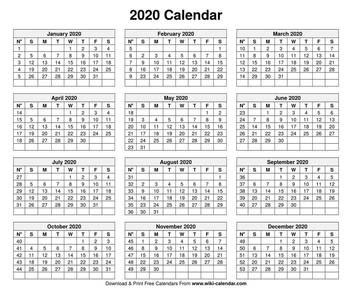 2 Week 2020 Calendar Printable