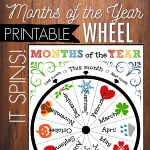 Months Of The Year Printable Wheel, Kids Circle Time