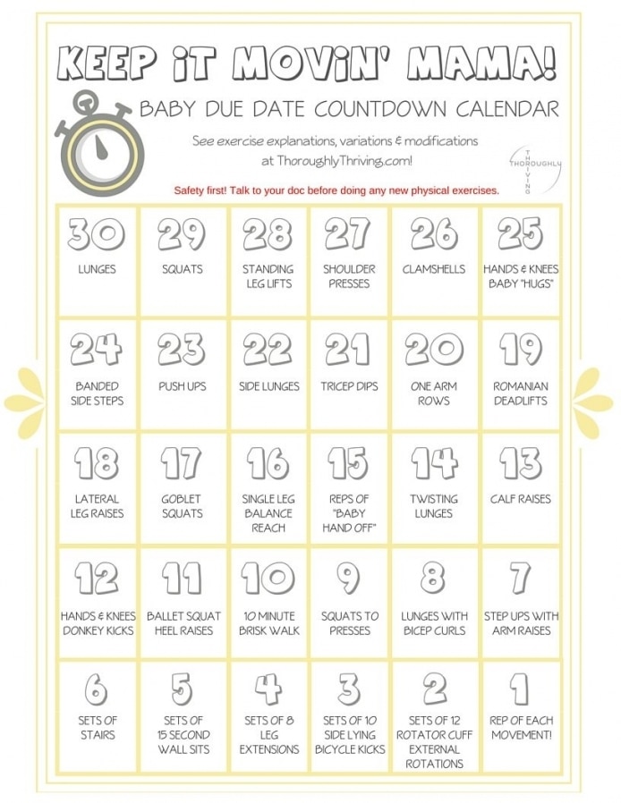 30 Day Countdown Calendar Printable
